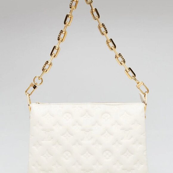 Louis Vuitton White Monogram Embossed Leather Coussin PM Bag - Picture 1 of 12